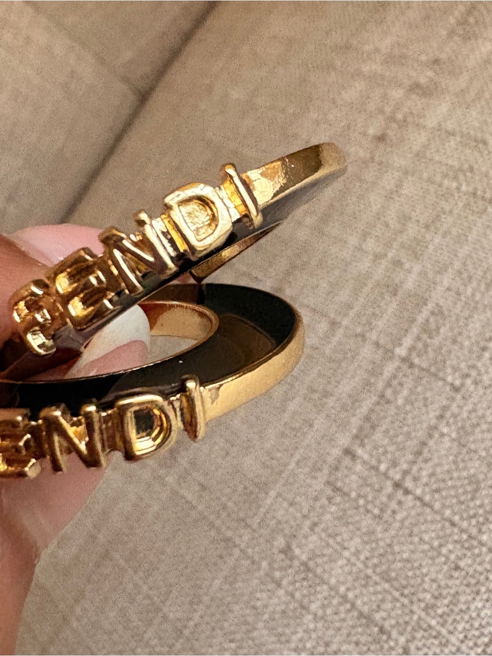Fendi Black and Gold Enamel Logo Hoops - Picture 3 of 8